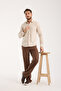 Slim Fit Cotton Linen Textured Men's Shirt