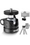 BASIC Mini Ball Head, Portable Tripod Head Camera Adapter Mount Screw 1/4 Inch for DSLR Actio