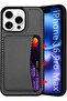 iPhone 16 Pro Max Case with Detachable Card Holder, Carbon Fiber Texture (Black)