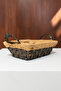 Wicker Basket Decorative Organizer with Handles Made of Jute Fabric - Bread Basket - 6