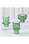 Pink Crystal Glass Candle Holders, 3-Piece Tea Light & Taper Set