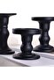 Matt Candle Holders, Glass Black Pillar - 3 Candlesticks - 6