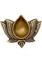 Lotus Shaped Brass Diya Oil Lamp Tea Light Holder (Lotus Style, Antique Yellow)