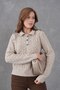 Hair Braid Detail Half Placket Button Polo Neck Knitwear Sweater Aw25Kz0097 - 3
