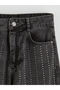 Özmarka New Season Wideleg Stoned Girls' Jean Trousers - 3