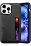 iPhone 16 Pro Max Leather Anti-Fingerprint Case with Wallet Card Slot (Black) - 4
