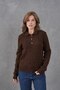 Hair Braid Detail Half Placket Button Polo Neck Knitwear Sweater Aw25Kz0097 - 4