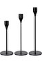 3 Pcs Matte Black Candle Holders for Taper Candles