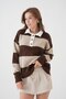 Oversized Color Block Half Placket Button Knitwear Sweater Aw25Kz0099 - 6