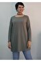 Low-Cut Boat Neck Combed Viscose Long-Sleeved T-Shirt with a Low Armhole and a Large Green Size. - 4