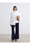 Lcw Modest White Shawl Collar Women's Coat - 2