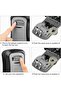 Key Storage Safe Box, 4-Digit Combination Wall-Mounted Key Lock Box - Black/Blue - 2