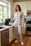 Women's Plaid Shirt Collar Pajama Set Functional Durable Quality Comfortable Aesthetic Sport - 2