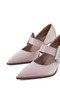 Special Series Jane High Heels Designed with Luxurious Textured Fabric and Glittering Triangle Buckle - 5