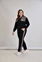 Elegant Women's Leopard Sequin Embroidered Zippered Plus Size Sports Tracksuit Set