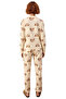 Women's Teddy Bear Patterned Shirt and Pipe Leg Pajama Set Functional Durable Quality Sports - 5