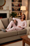 Women's V-Neck Corded Fabric Knitted Pajamas Set Functional Durable Quality Comfortable Aesthetic Stylish