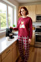 Women's Winter New Year Themed Crew Neck Pajama Set Functional Durable Quality Stylish - 2