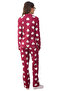 Women's Heart Patterned Plum Shirt and Pants Pajama Set Functional Durable Quality Stylish - 5