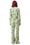 Women's Bear Pattern Plaid Pajama Set Shirt Collar Long Sleeve Functional Durable Sports - 5