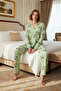 Women's Bear Pattern Plaid Pajama Set Shirt Collar Long Sleeve Functional Durable Sports - 3