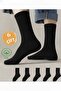 Unisex Plain Black Tennis Boy Socks 6 Pack