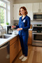 Women's Anthracite Polka Dot Animal Printed Fleece Pajamas Set Functional Durable Aesthetic - 2