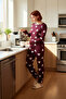 Women's Heart Pajama Set Crew Neck Long Sleeve Functional Durable Quality Comfortable Stylish - 2