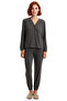 Women's V-Neck Buttoned Shirt and Jogger Pajama Set Functional Durable Quality Aesthetic - 4