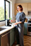 Women's Anthracite Corded Fabric Knitted Crew Neck Pajama Set Functional Durable Quality Stylish - 2