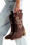 Bitter Brown Suede Embroidered Western Cowboy Women's Boots Bazal