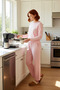 Women's Heart Crew Neck Low Sleeve Pajama Set Functional Durable Quality Comfortable - 2