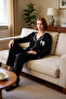 Women's Viscose Woven Shirt and Pants Pajama Set Functional Durable Quality Modern