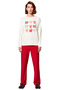Women's Ribbon Patterned Red Polka Dot Pajama Set Functional Durable Quality Sports - 4