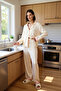 Women's Viscose Shirt and Pipe Leg Pajama Set Functional Durable Quality Comfortable Stylish - 2