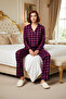 Women's Plaid Shirt Collar Pajama Set Functional Durable Quality Comfortable Aesthetic Stylish - 3