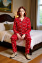 Women's Red Animal Patterned Fleece Pajama Set Functional Durable Quality Comfortable Stylish - 3