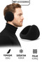 Black Thermal Fleece Neck Warmer and Black Neck Warmer Ear Muffs Set Unisex Winter - 4
