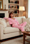 Women's Embroidered V-Neck Low Sleeve Knitted Pajama Set Functional Durable Quality Comfortable Stylish