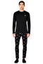 Men's Penguin Embroidered Crew Neck Long Sleeve Pajama Set Functional Durable Aesthetic - 4