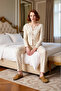 Women's Floral Corded Fabric Pajama Set Functional Durable Quality Comfortable Aesthetic Modern - 3
