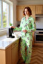 Women's Bear Pattern Plaid Pajama Set Shirt Collar Long Sleeve Functional Durable Sports - 2