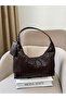 Women's Faux Leather Patterned Baguette Model Wallet Shoulder Bag with Accessories - 2