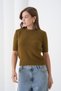 Soft Textured Short Sleeve Regular Fit Knitwear Sweater Aw25Kz0103