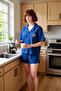 Women's Sun Embroidered Muslin Pajama Set Shirt and Shorts Functional Durable Quality Stylish - 2