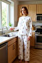 Women's Floral Corded Fabric Knitted Pajama Set Functional Durable Quality Comfortable Aesthetic Stylish - 2