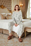 Women's Eye Printed Crew Neck Long Sleeve Pajama Set Functional Durable Quality Stylish - 3