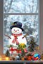 Double-Sided Snowman and Snowflakes Christmas Glass Sticker Set New Year Ornaments - 3