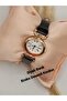Vintage Retro Model Gold Case New Season Black Crocodile Patterned Strap Women's Wristwatch - 3
