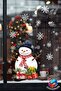 Double-Sided Snowman and Snowflakes Christmas Glass Sticker Set New Year Ornaments - 2